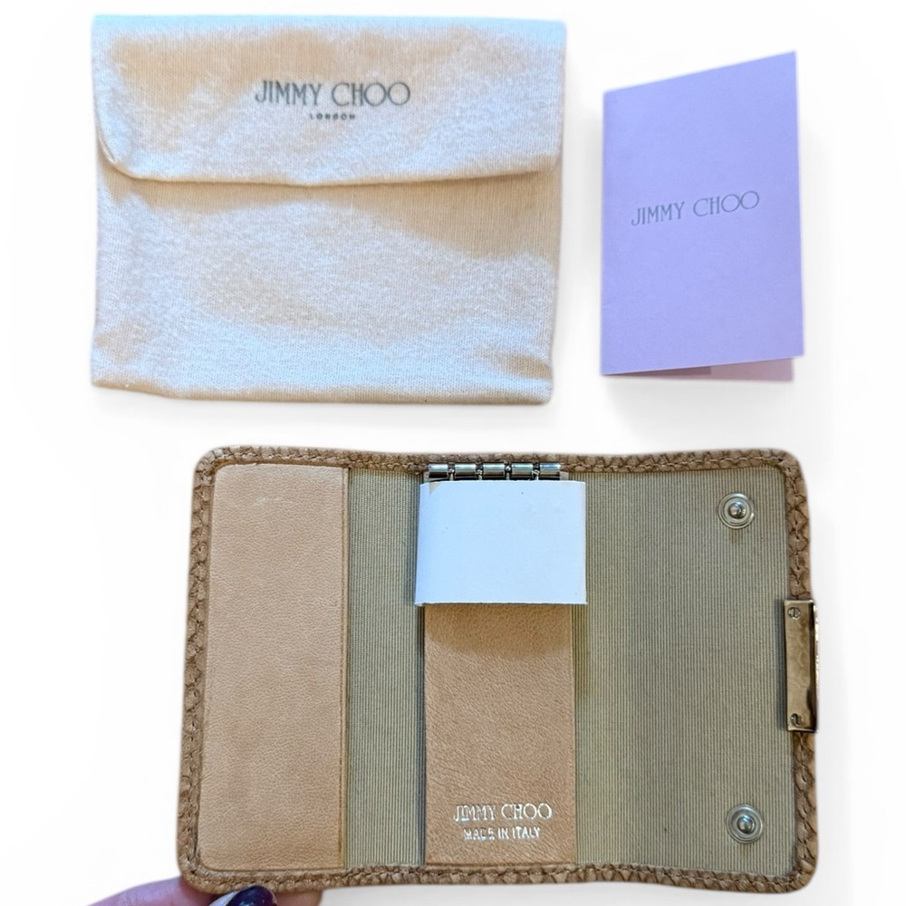 Jimmy Choo Star Studded Snakeskin Embossed Key Holder w/ Dustbag & Box (NEW) - Picture 2 of 11